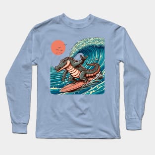 crocodile surfer Long Sleeve T-Shirt